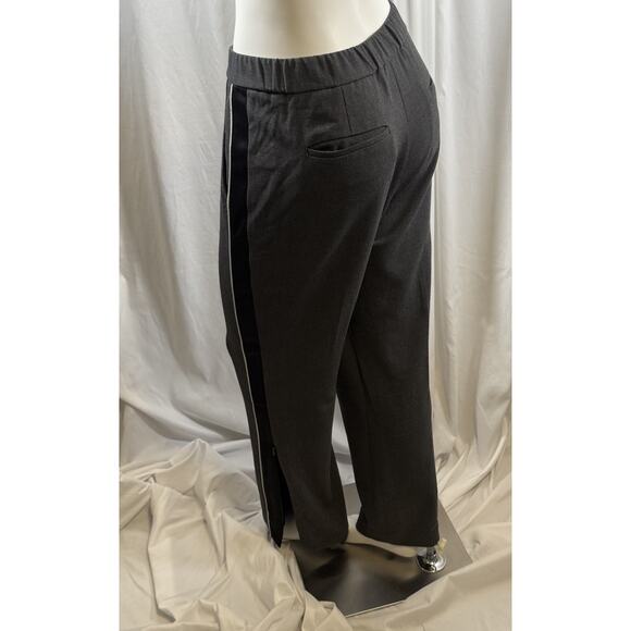 Ann Taylor Sides Stripes Zipper Hem Trousers Gray Black White L academia 89-04 - Picture 4 of 14